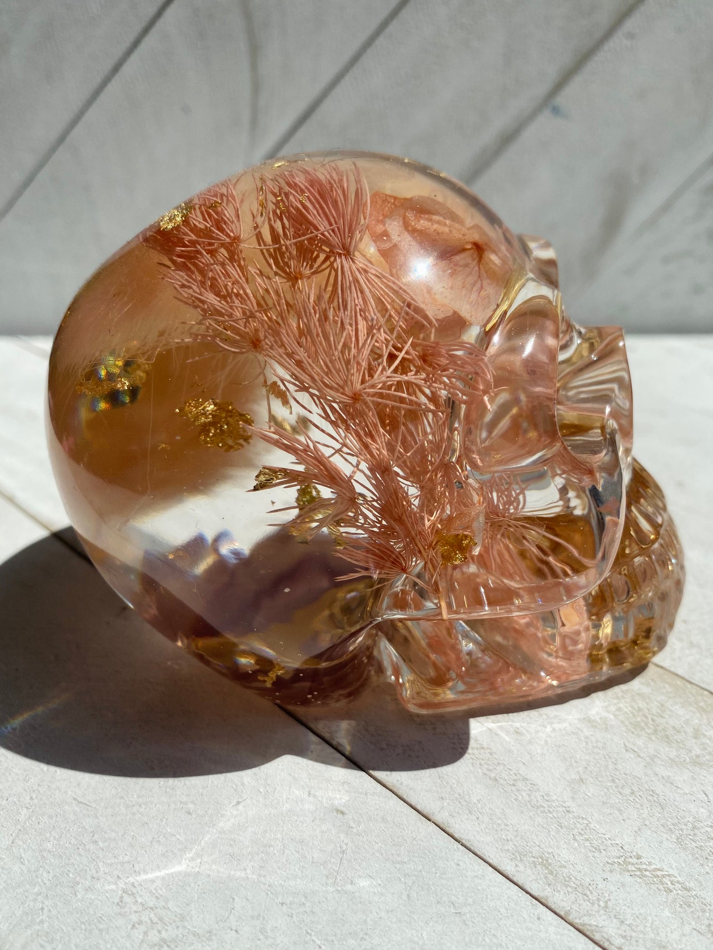 Rose Gold Floral Skull