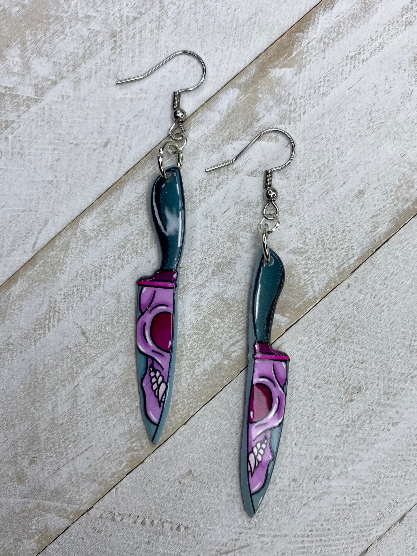 Purple Knife Earrings