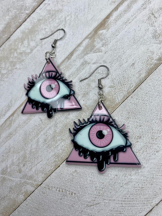 Pink All Seeing Earrings