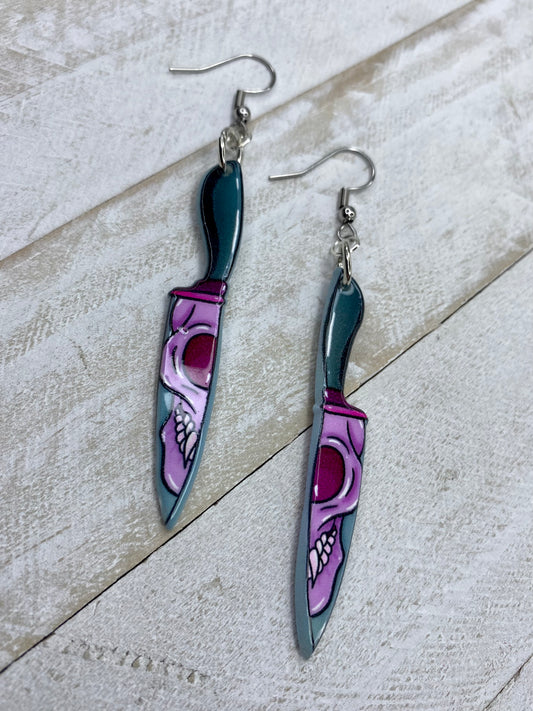 Purple Knife Earrings