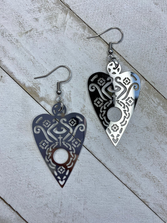 Chrome Planchette Earrings