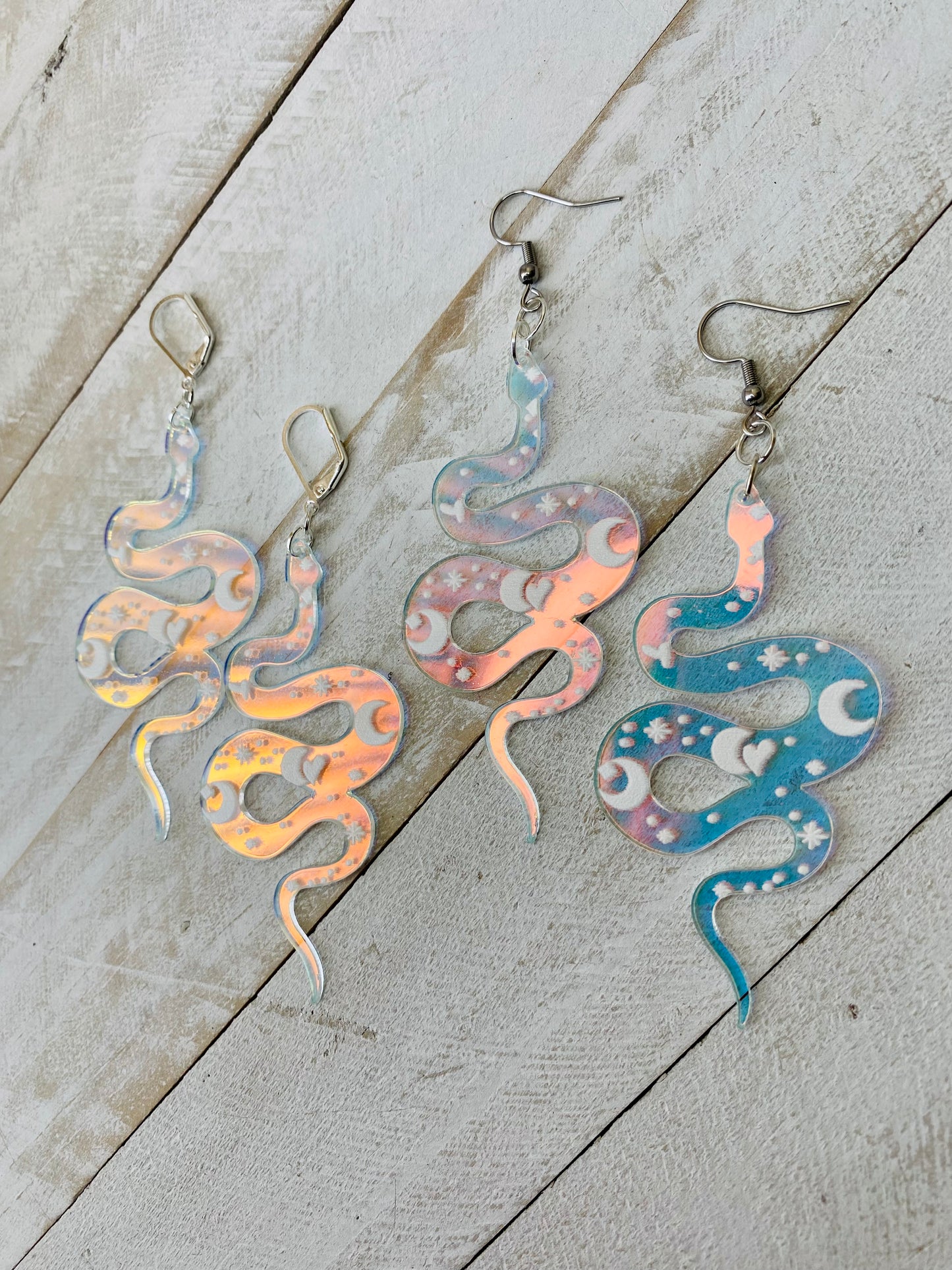 Iridescent Serpent Earrings