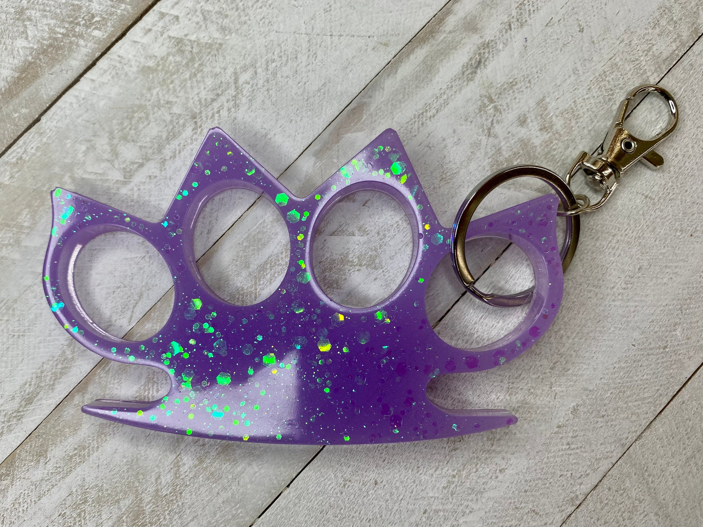 Purple Resin Knuckle Keychain