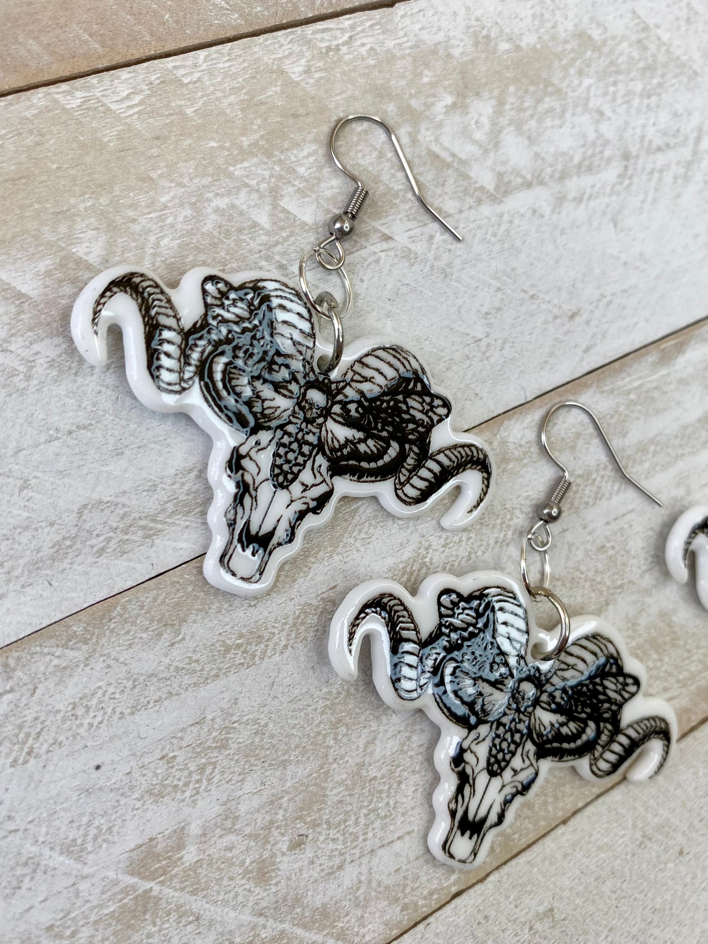 Ram Skull Earrings