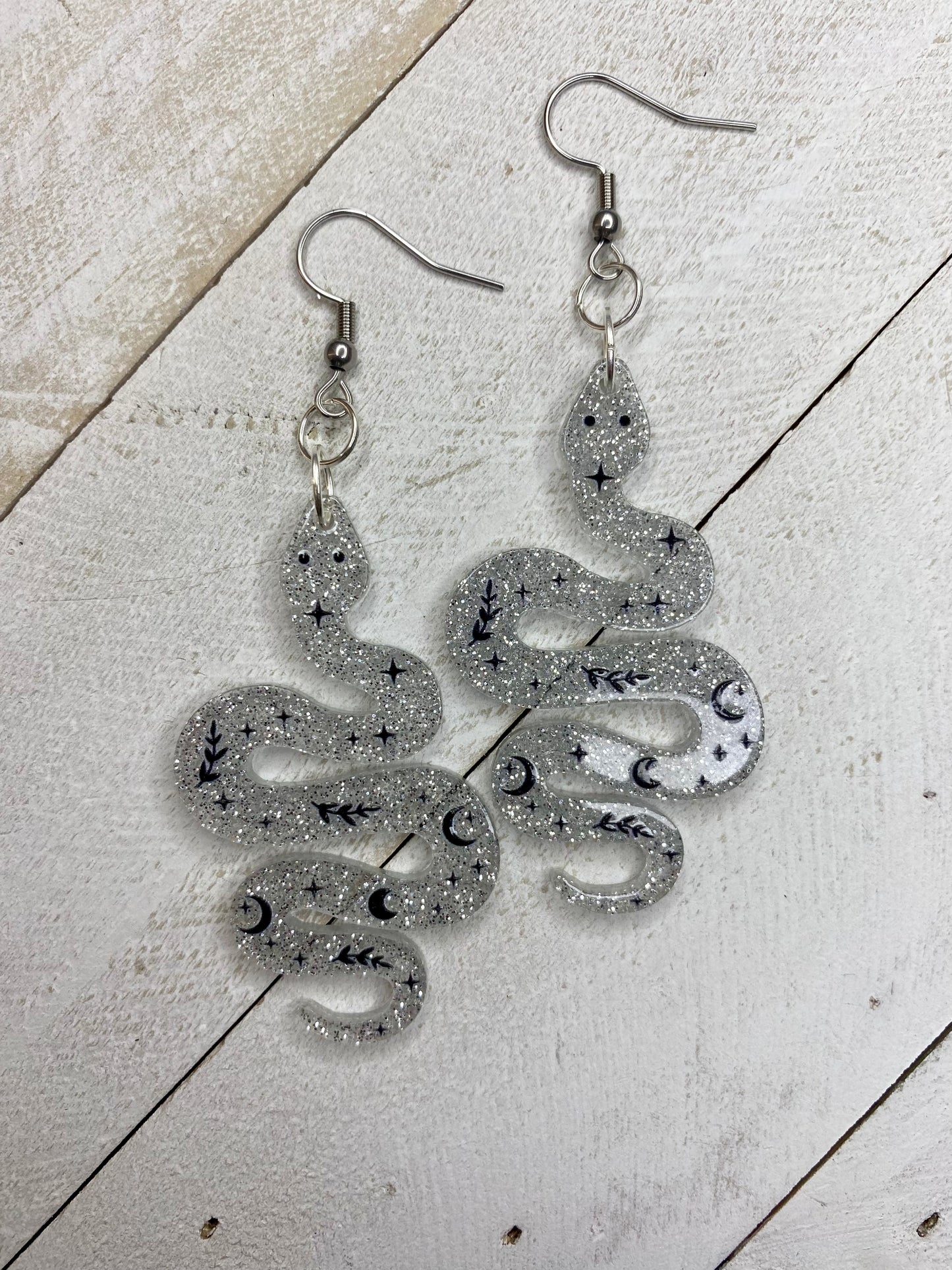 Glittery Snake Earrings