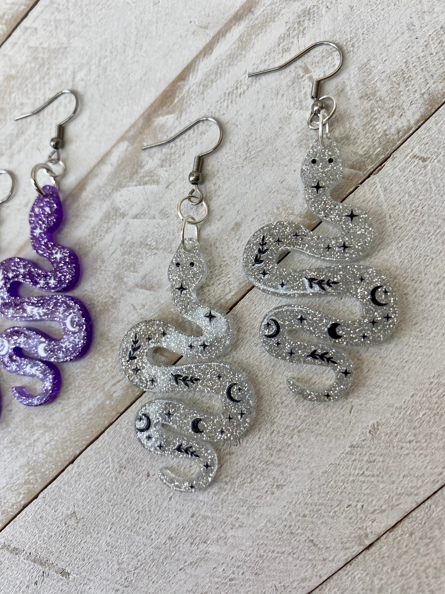 Glittery Snake Earrings