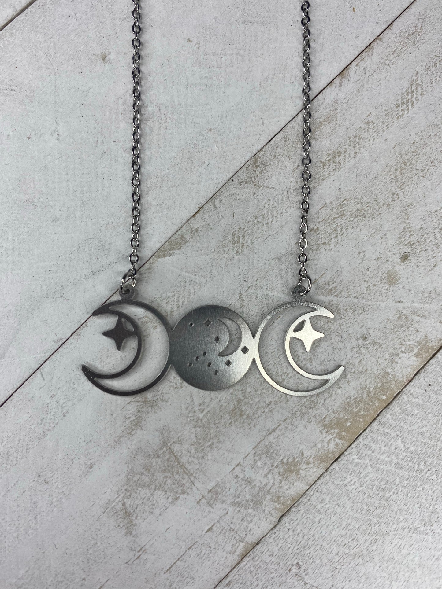 Reversible Triple Moon Necklace