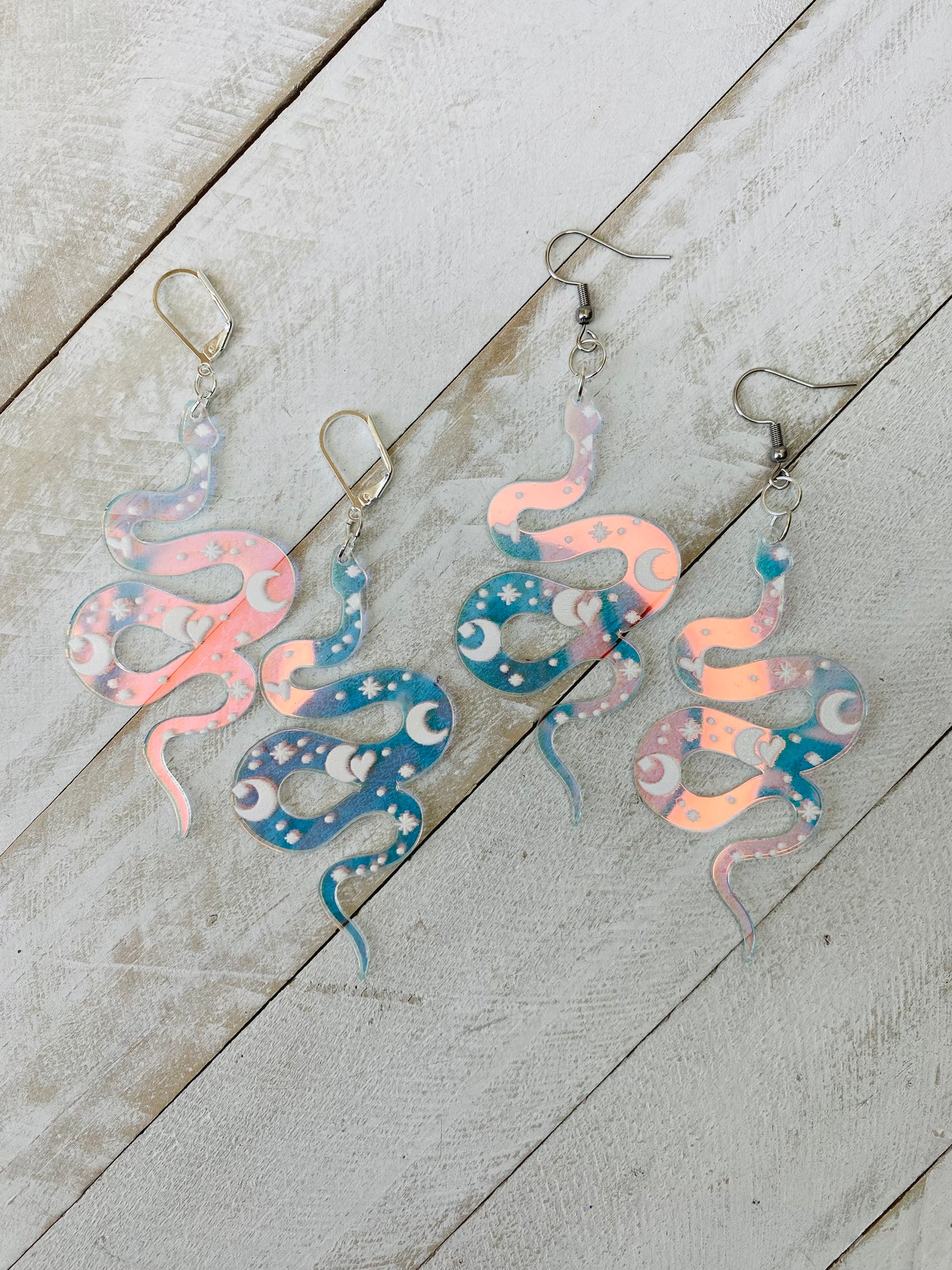 Iridescent Serpent Earrings