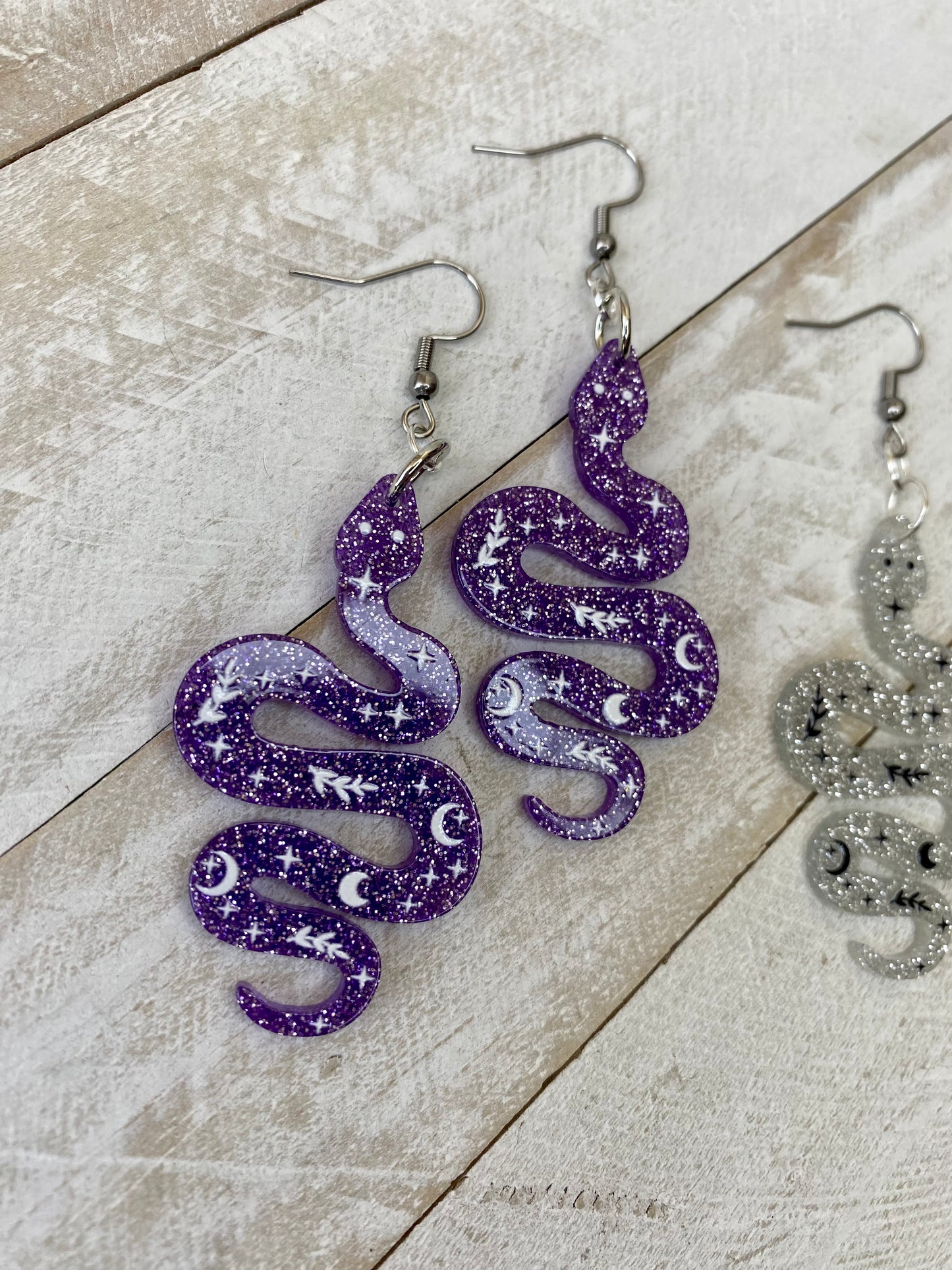 Glittery Snake Earrings