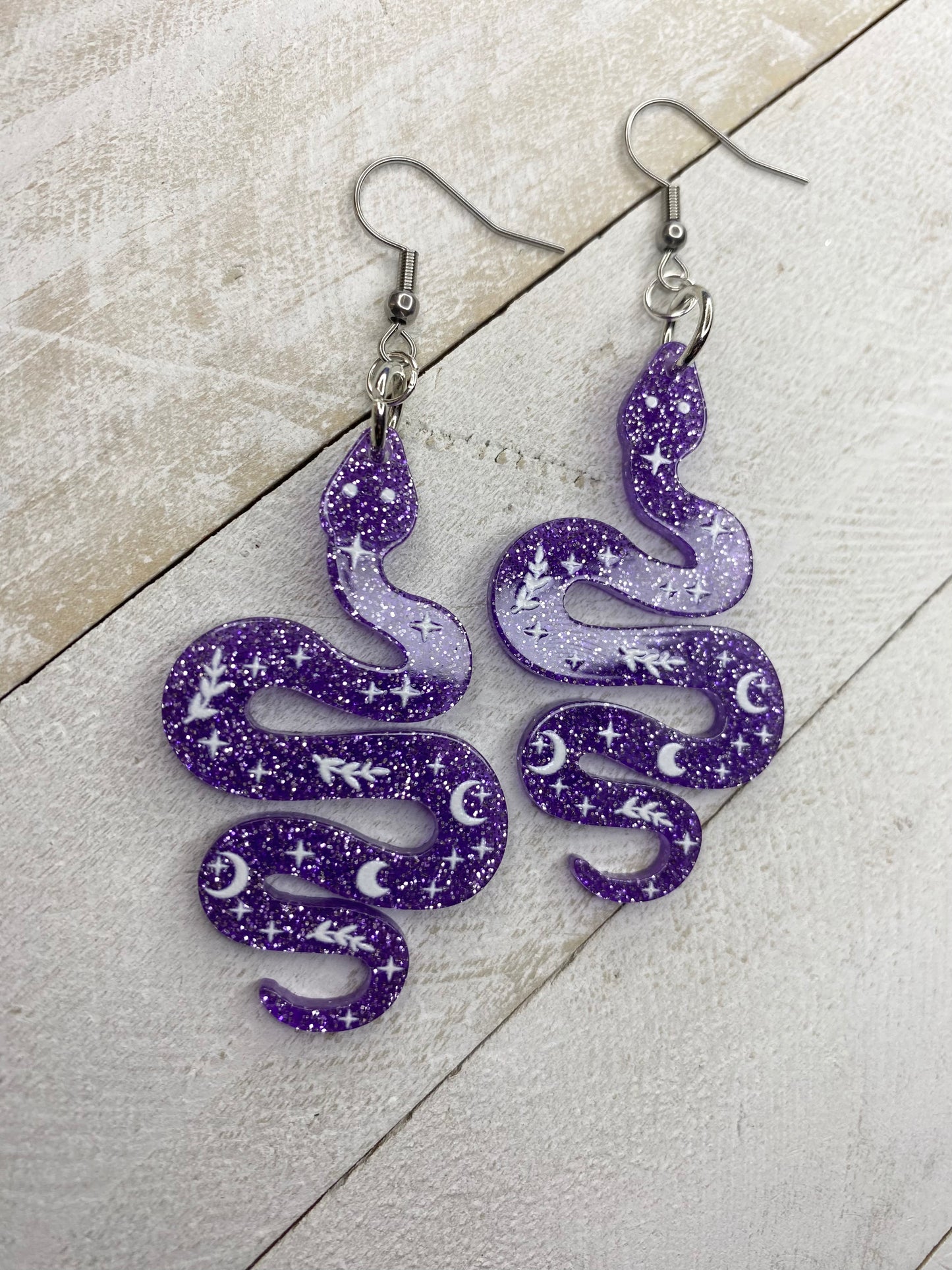 Glittery Snake Earrings