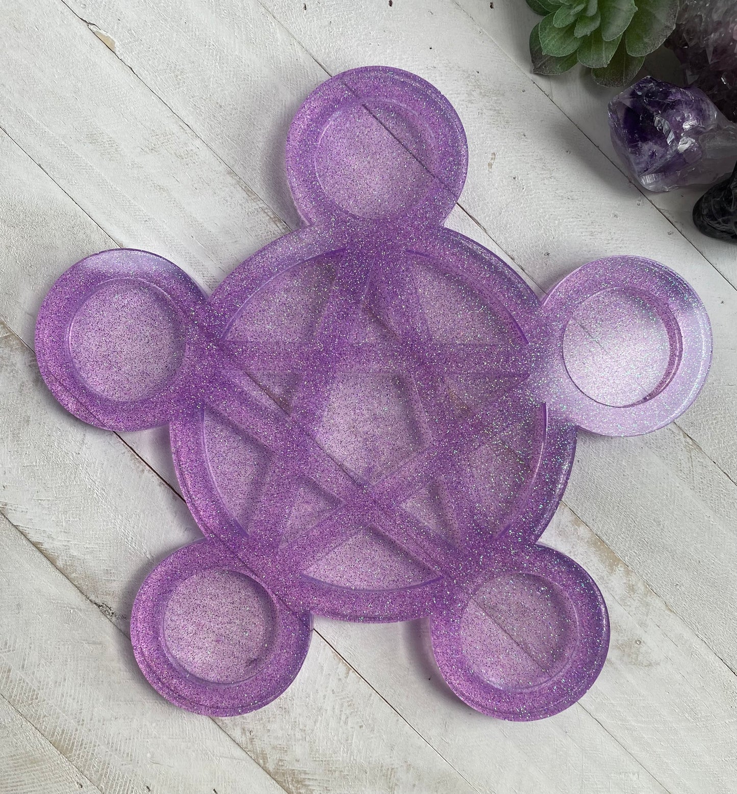 Pentacle Candle Holder - Halo Purple