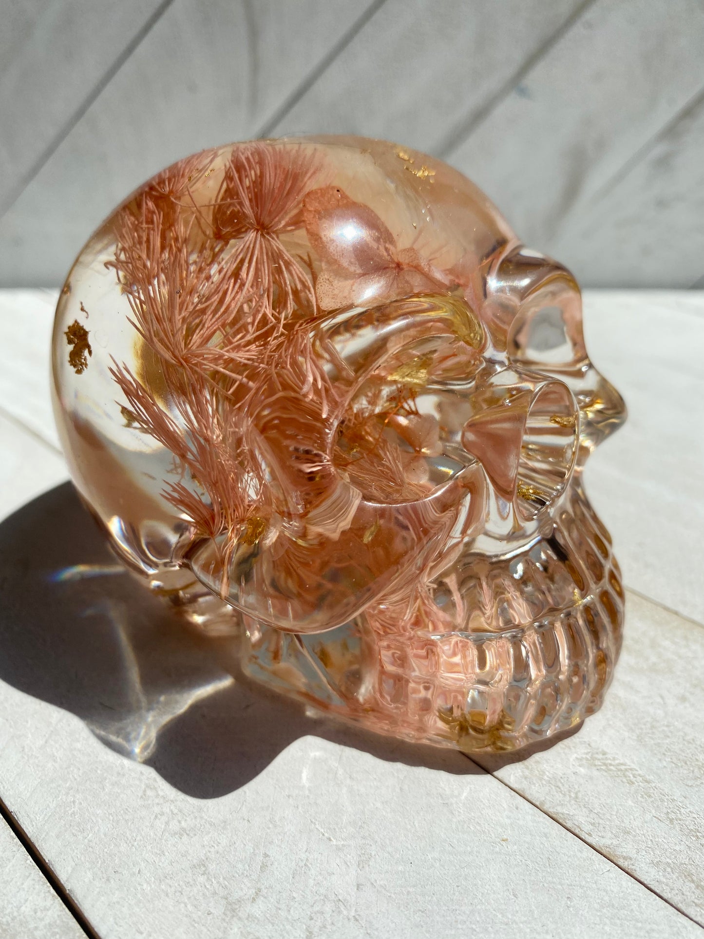 Rose Gold Floral Skull